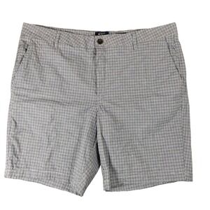 Ben Sherman Shorts Mens Size 40W‎ Navy White Gingham Check Stretch Regular Fit